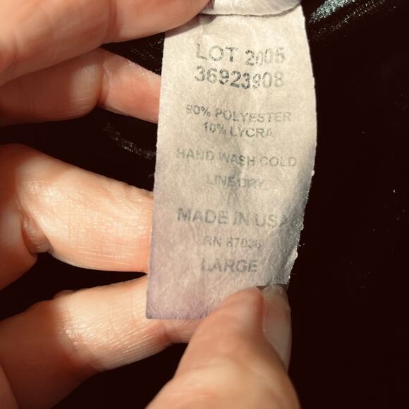 Exact Change VTG Black Velvet Velour Pull On Dress Evening Whimsygoth Gothic L - Picture 5 of 5